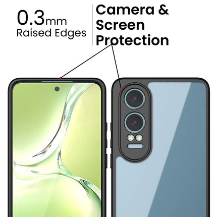 Mobizang Hawkeye Clear Back Cover for OnePlus Nord CE 4 Lite | Camera Lens Protector Shockproof Slim Clear Case Cover (Black)