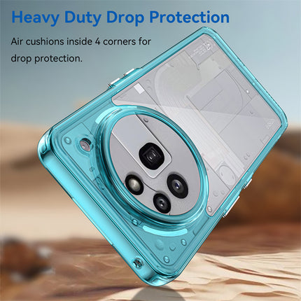 Mobizang Unicorn Acrylic Clear Back Cover For Nothing Phone 3A Pro | Slim Shockproof [Military Grade Protection] Hybrid Bumper Case (Blue Sides)