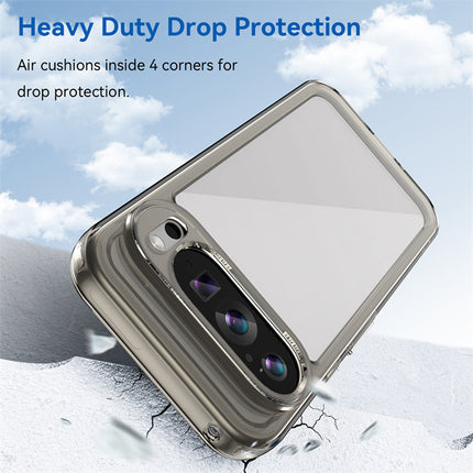 Mobizang Unicorn Acrylic Clear Back Cover For Pixel 9 PRO | Slim Shockproof [Military Grade Protection] Hybrid Bumper Case (Grey Sides)