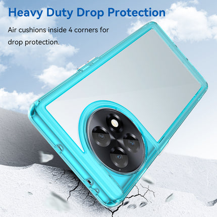 Mobizang Unicorn Acrylic Clear Back Cover For OnePlus 11R | Slim Shockproof [Military Grade Protection] Hybrid Bumper Case (Blue Sides)