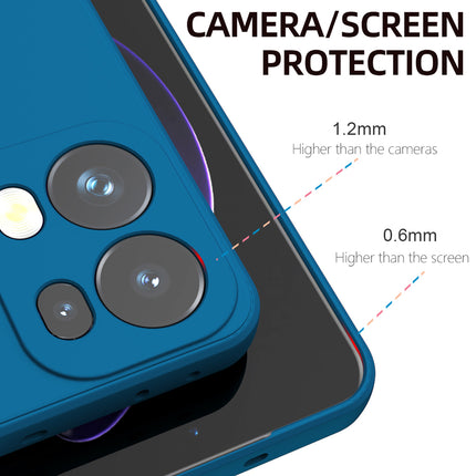 Mobizang Matte Protective Lens Flexible Back Cover for Oppo Reno 13 Pro | Slim Silicone with Soft Lining Shockproof Full Body Bumper Case (Blue)