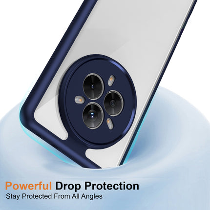 Mobizang Hawkeye Clear Back Cover for Realme 14 Pro 5G | Camera Lens Protector Shockproof Slim Clear Case Cover (Blue Sides)