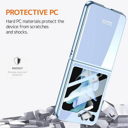 Mobizang Phantom Ultra Thin Back Case for Samsung Galaxy Z Flip 5 | Electroplated Edges Full Body Protection Back Cover (Blue)