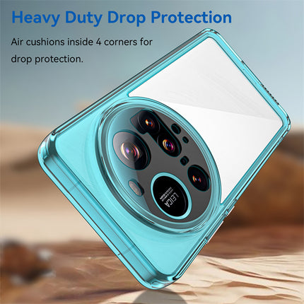 Mobizang Unicorn Acrylic Clear Back Cover For Xiaomi 15 Ultra | Slim Shockproof [Military Grade Protection] Hybrid Bumper Case (Blue Sides)