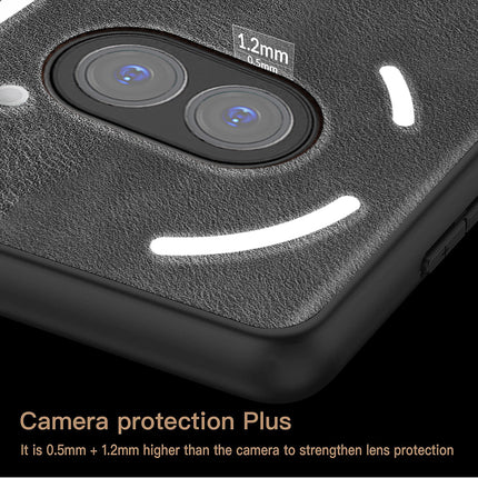 Kapa Tux Leather Back Cover for Nothing Phone 2A | Slim Shockproof Camera Protection Bumper Case (Black)