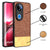 Mobizang Soft Fabric & Leather Hybrid Protective Back Cover for Vivo V50 5G | Shockproof Slim Hard Anti Slip Back Case (Brown)