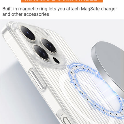 Mobizang Matte Magnetic Wave Grip Back Cover for Apple iPhone 16 | [MagSafe Compatible] Wireless charging, Slim, Metal Buttons, Frosted Back Case (White)