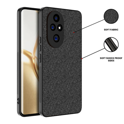 Mobizang Soft Full Fabric Protective Back Case Cover for Honor 200 Pro (5G) | Shockproof Slim Hard Anti Slip Back Case (Black)