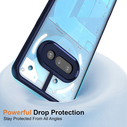 Mobizang Hawkeye Clear Back Cover for Nothing Phone 3A 5G | Camera Lens Protector Shockproof Slim Clear Case Cover (Blue Sides)
