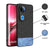 Mobizang Soft Fabric & Leather Hybrid Protective Back Cover for Vivo V50 5G | Shockproof Slim Hard Anti Slip Back Case (Black,Blue)