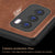 Mobizang Tux Leather Back Cover for Oppo Reno 12 Pro (5G) | Slim Shockproof Camera Protection Bumper Case (Brown)
