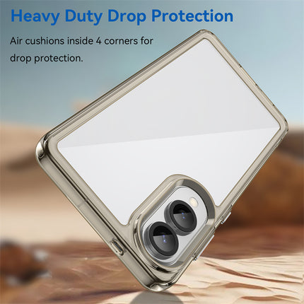 Mobizang Unicorn Acrylic Clear Back Cover For Samsung Galaxy S25 Edge | Slim Shockproof [Military Grade Protection] Hybrid Bumper Case (Grey Sides)