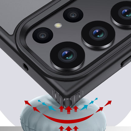 Mobizang Shield Frosted Acrylic Back Shock Proof Case Cover for Samsung Galaxy S24 Ultra (Black)
