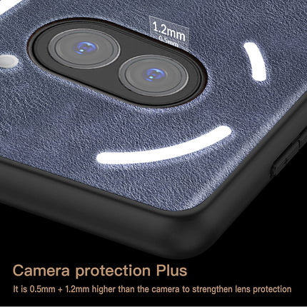 Kapa Tux Leather Back Cover for Nothing Phone 2A | Slim Shockproof Camera Protection Bumper Case (Blue)