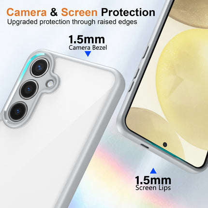 Mobizang Hawkeye Clear Back Cover for Samsung Galaxy A56 | Camera Lens Protector Shockproof Slim Clear Case Cover (Grey Sides)
