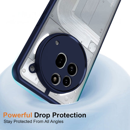 Mobizang Hawkeye Clear Back Cover for Nothing Phone 3A Pro | Camera Lens Protector Shockproof Slim Clear Case Cover (Blue Sides)