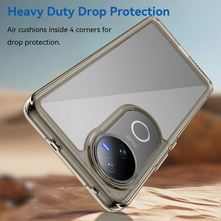 Mobizang Unicorn Acrylic Clear Back Cover For Vivo V50 / V50E 5G | Slim Shockproof [Military Grade Protection] Hybrid Bumper Case (Grey Sides)