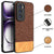 Mobizang Soft Fabric & Leather Hybrid Protective Back Cover for Oppo Reno 12 (5G) | Shockproof Slim Hard Anti Slip Back Case (Brown)