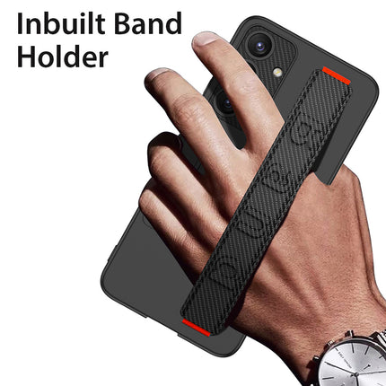 Mobizang Ultra Thin Band + Stand Back Case for Samsung S25 | Slim Camera Lens Protection Cover with Kickstand (Black)