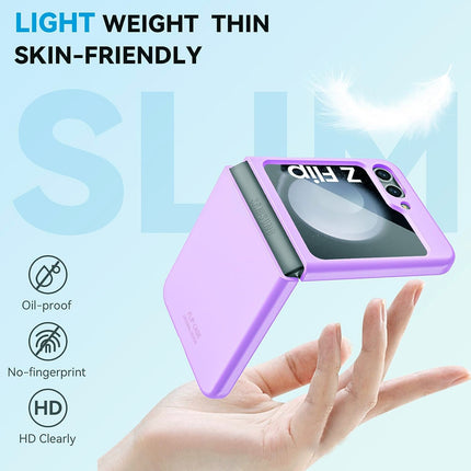 Mobizang Ultra Thin Back Case for Samsung Galaxy Flip6 / Z Flip 6 | With [Inbuilt Glass]  Full Body Protection Hard Back Cover (Purple)