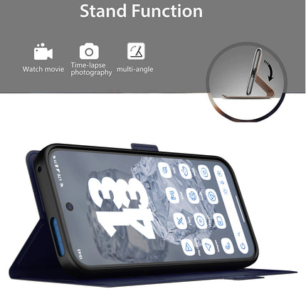 Mobizang Noble Slim Magnetic Leather Flip Case Cover for Google Pixel 9 | Card Holder Stand Flip Wallet Case (Blue)
