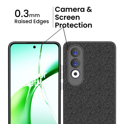 Mobizang Soft Full Fabric Protective Back Case Cover for OnePlus Nord CE4 | Shockproof Slim Hard Anti Slip Back Case (Black)