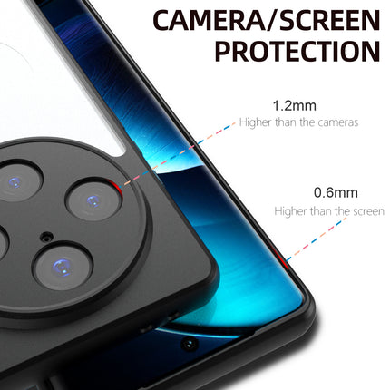 Mobizang Hawkeye Clear Back Cover for Vivo X100 Pro (5G) | Camera Lens Protector Shockproof Slim Clear Case Cover (Black Sides)