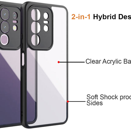 Mobizang Hawkeye Clear Back Cover for Vivo T4X 5G | Camera Lens Protector Shockproof Slim Clear Case Cover (Black Sides)