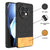 Mobizang Soft Fabric & Leather Hybrid Protective Back Cover for OnePlus 13R | Shockproof Slim Hard Anti Slip Back Case (Black,Brown)