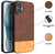 Mobizang Soft Fabric & Leather Hybrid Protective Back Cover for Apple iPhone 16 | Shockproof Slim Hard Anti Slip Back Case (Brown)