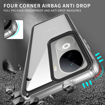Mobizang Warrior Acrylic Clear Back Cover For Vivo V40E / iQOO Z9S | Slim Shockproof [Military Grade Protection] Hybrid Bumper Case (Clear Sides)