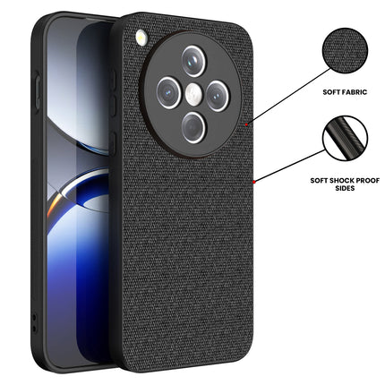 Mobizang Soft Full Fabric Protective Back Case Cover for Oppo Find X8 | Shockproof Slim Hard Anti Slip Back Case (Black)