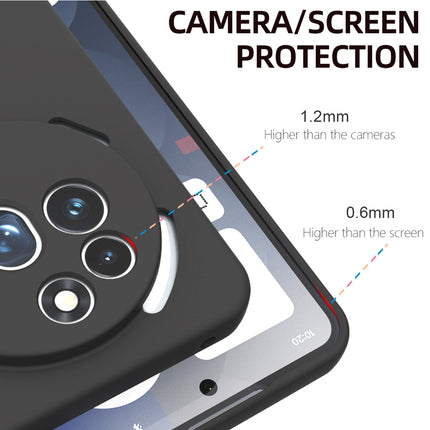 Mobizang Matte Protective Lens Flexible Back Cover for Nothing Phone 3A Pro | Slim Silicone with Soft Lining Shockproof Full Body Bumper Case (Black)