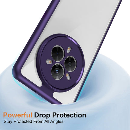 Mobizang Hawkeye Clear Back Cover for Realme 14 Pro 5G | Camera Lens Protector Shockproof Slim Clear Case Cover (Purple Sides)