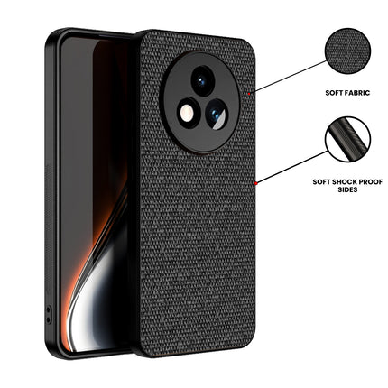 Mobizang Soft Full Fabric Protective Back Case Cover for Realme P3 PRO 5G | Shockproof Slim Hard Anti Slip Back Case (Black)