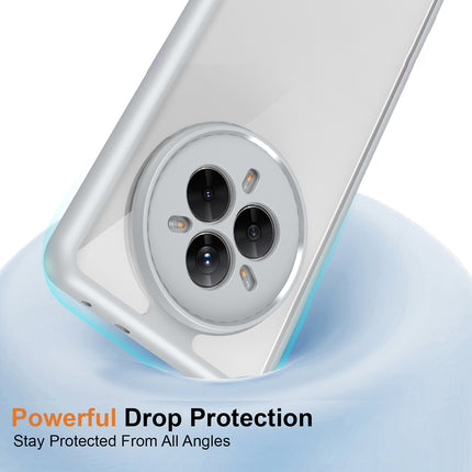 Mobizang Hawkeye Clear Back Cover for Realme 14 Pro 5G | Camera Lens Protector Shockproof Slim Clear Case Cover (Grey Sides)