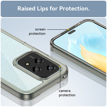 Mobizang Unicorn Acrylic Clear Back Cover For Honor 200 Lite (5G) | Slim Shockproof [Military Grade Protection] Hybrid Bumper Case (Grey Sides)