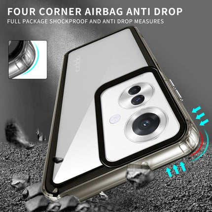 Kapa Warrior Acrylic Clear Back Cover For Oppo F25 Pro (5G) | Slim Shockproof [Military Grade Protection] Hybrid Bumper Case (Grey Sides)