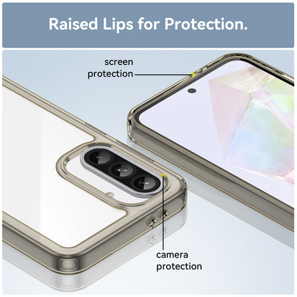 Mobizang Unicorn Acrylic Clear Back Cover For Samsung Galaxy A56 | Slim Shockproof [Military Grade Protection] Hybrid Bumper Case (Grey Sides)