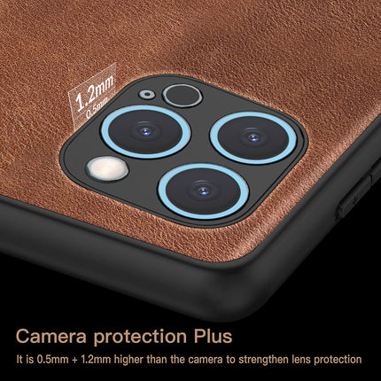 Mobizang Tux Leather Back Cover for Apple iPhone 16 Pro Max | Slim Shockproof Camera Protection Bumper Case (Brown)