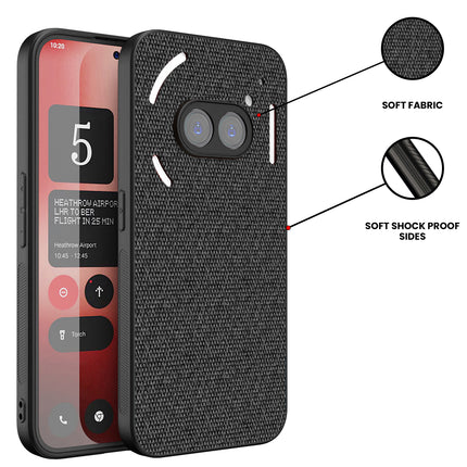 Mobizang Soft Full Fabric Protective Back Case Cover for Nothing Phone 2A | Shockproof Slim Hard Anti Slip Back Case (Black)