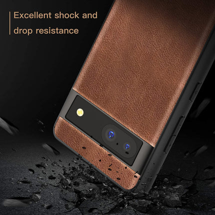 Mobizang Tux Leather Back Cover for Google Pixel 8A | Slim Shockproof Camera Protection Bumper Case (Brown)