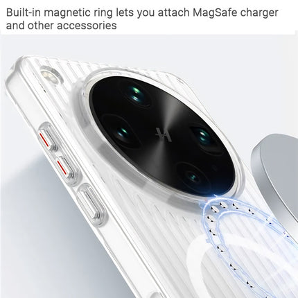 Mobizang Matte Magnetic Wave Grip Back Cover for OnePlus 13 | [MagSafe Compatible] Wireless charging, Slim, Metal Buttons, Frosted Back Case (White)