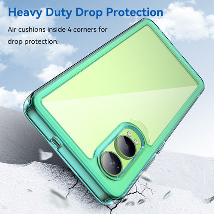 Mobizang Unicorn Acrylic Clear Back Cover For OnePlus Nord CE 4 Lite | Slim Shockproof [Military Grade Protection] Hybrid Bumper Case (Blue Sides)