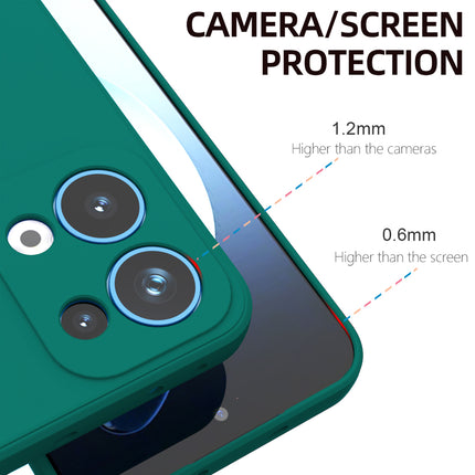 Mobizang Matte Protective Lens Flexible Back Cover for Oppo Reno 13 5G | Slim Silicone with Soft Lining Shockproof Full Body Bumper Case (Green)