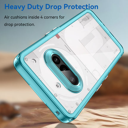 Mobizang Unicorn Acrylic Clear Back Cover For Nothing Phone 3A 5G | Slim Shockproof [Military Grade Protection] Hybrid Bumper Case (Blue Sides)