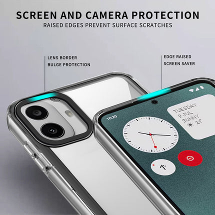 Mobizang Warrior Acrylic Clear Back Cover For Nothing CMF Phone 1 | Slim Shockproof [Military Grade Protection] Hybrid Bumper Case (Transparent Sides)