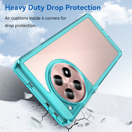 Mobizang Unicorn Acrylic Clear Back Cover For OnePlus 12R | Slim Shockproof [Military Grade Protection] Hybrid Bumper Case (Blue Sides)