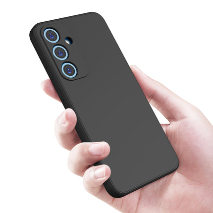 Mobizang Matte Protective Lens Flexible Back Cover for Samsung Galaxy S24 FE | Slim Silicone with Soft Lining Shockproof Full Body Bumper Case (Black)