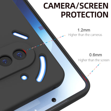 Mobizang Matte Protective Lens Flexible Back Cover for Nothing Phone 3A 5G | Slim Silicone with Soft Lining Shockproof Full Body Bumper Case (Black)